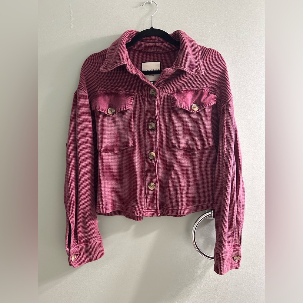 Bagatelle Collection waffle knit sweater jacket - Picture 4 of 5